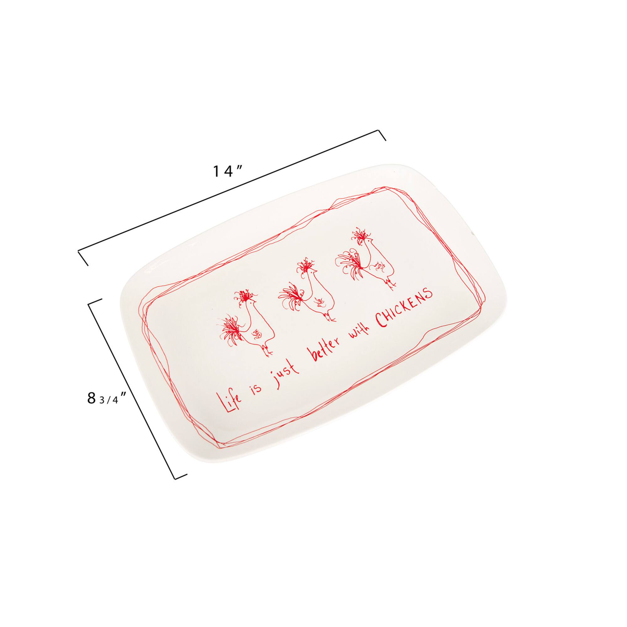Hello Honey® 15" Better with Chickens Stoneware Platter